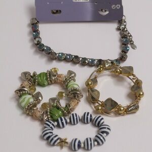 MMulticolor Beaded Bracelets and necklace